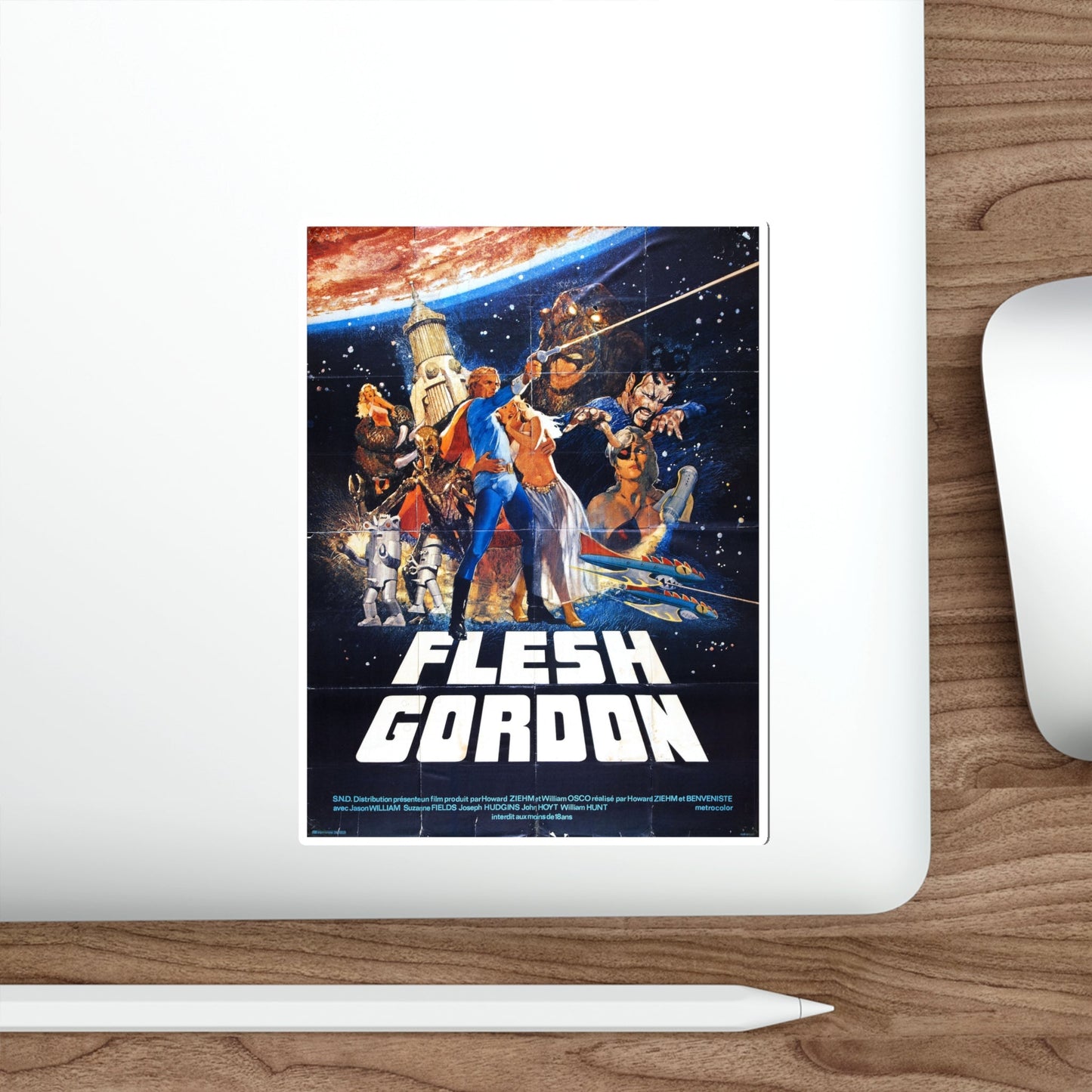 FLESH GORDON (3) 1974 Movie Poster STICKER Vinyl Die-Cut Decal-The Sticker Space