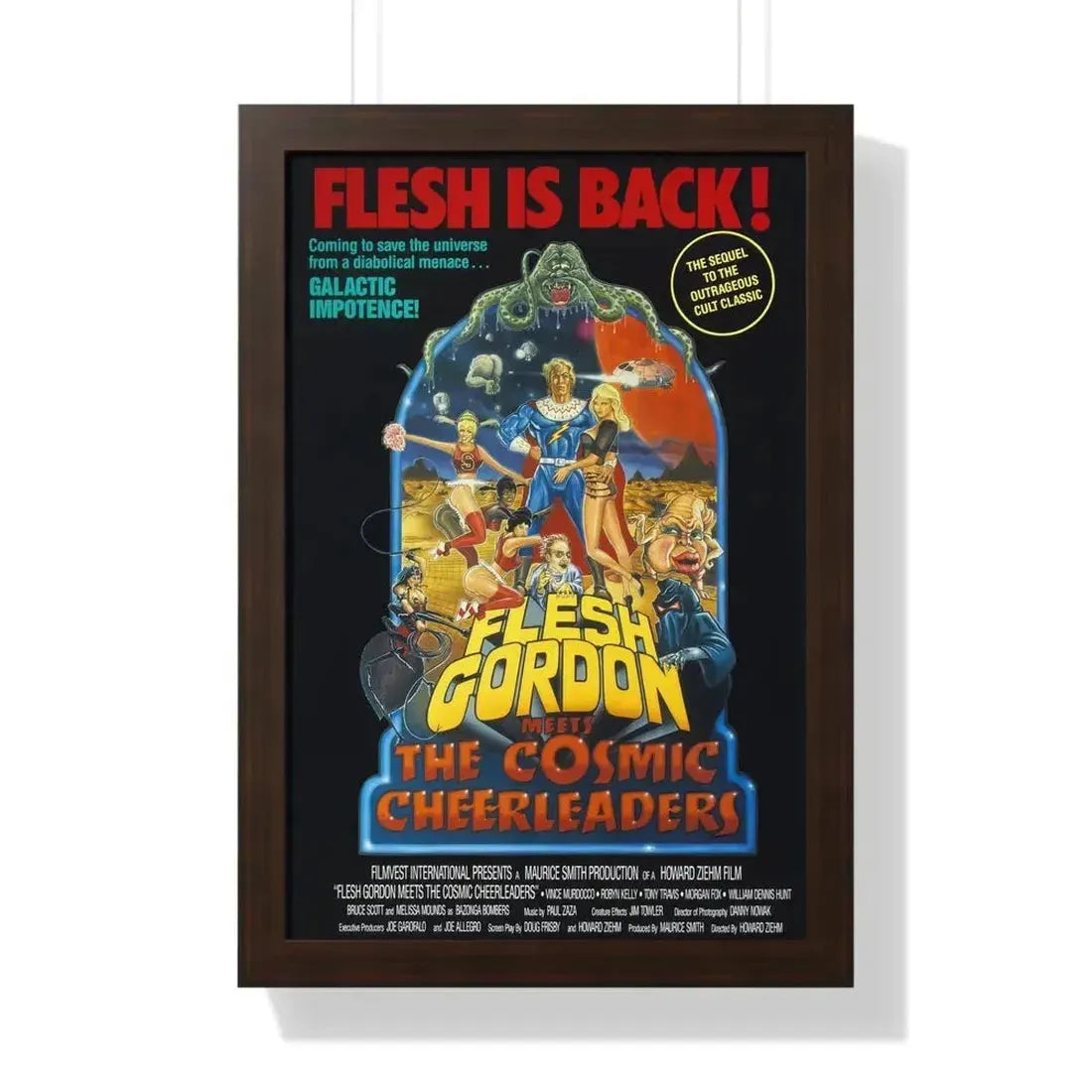 FLESH GORDON MEETS THE COSMIC CHEERLEADERS 1990 - Framed Movie Poster - The Sticker Space
