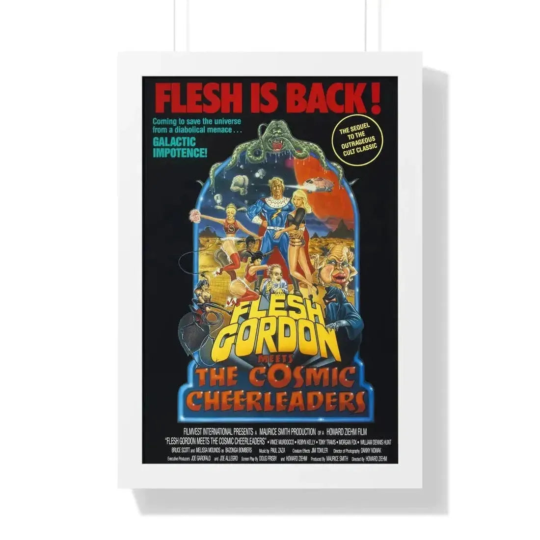 FLESH GORDON MEETS THE COSMIC CHEERLEADERS 1990 - Framed Movie Poster - The Sticker Space