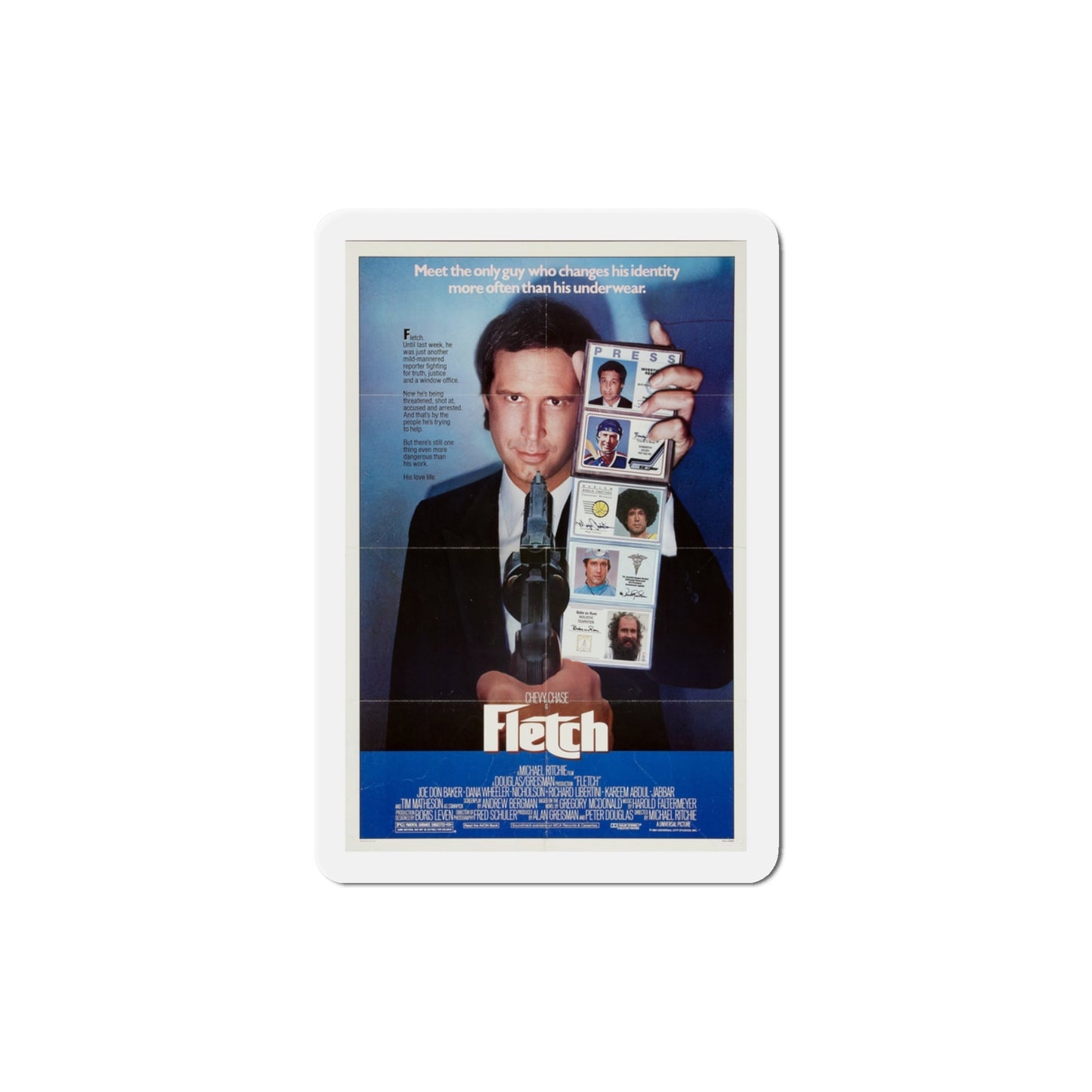 Fletch 1985 Movie Poster Die-Cut Magnet-3" x 3"-The Sticker Space