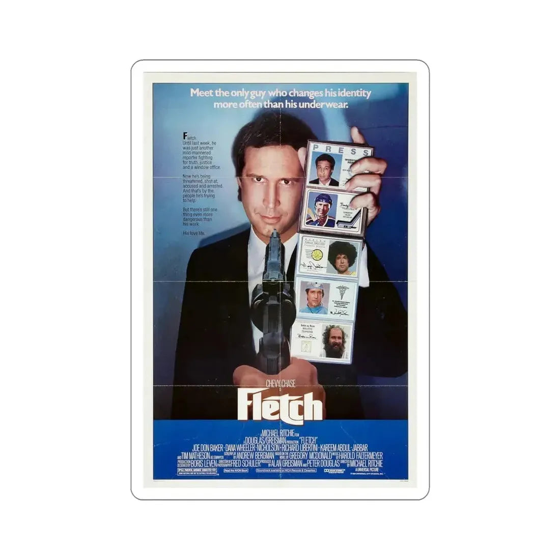 Fletch 1985 Movie Poster STICKER Vinyl Die-Cut Decal - The Sticker Space