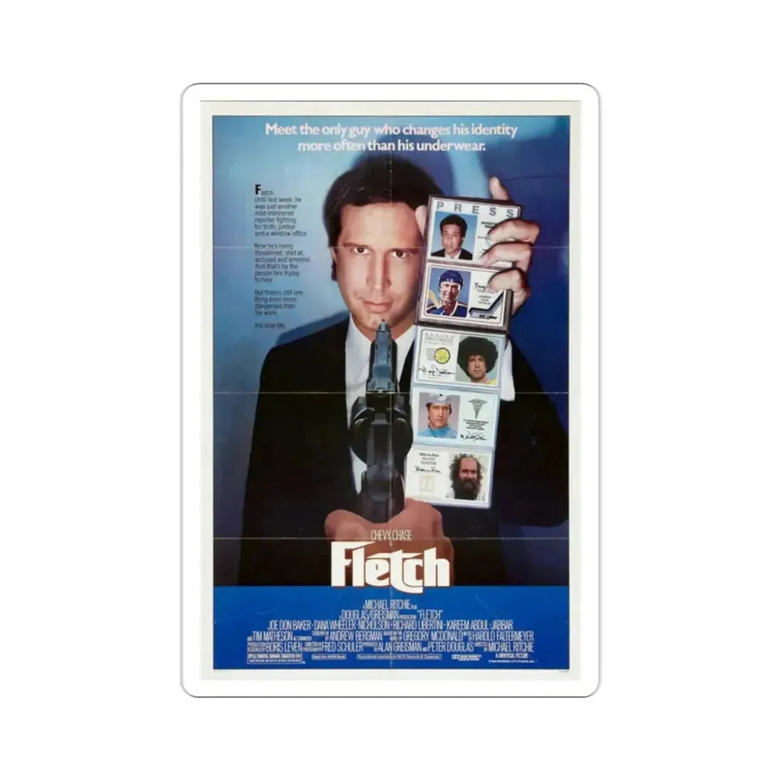 Fletch 1985 Movie Poster STICKER Vinyl Die-Cut Decal - The Sticker Space