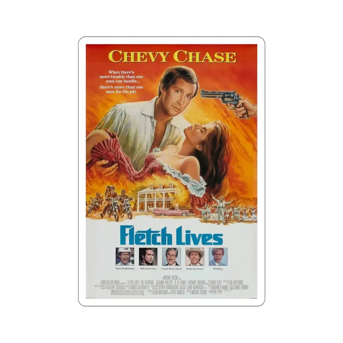 Fletch Lives 1989 Movie Poster STICKER Vinyl Die-Cut Decal - The Sticker Space