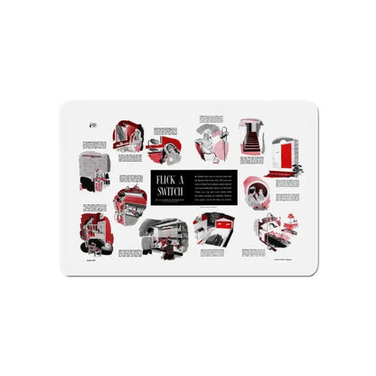 Flick a Switch, Woman's Home Companion, January 1948 (Magazine Illustration) Refrigerator Magnet 4 Inch Die-Cut - The Sticker Space