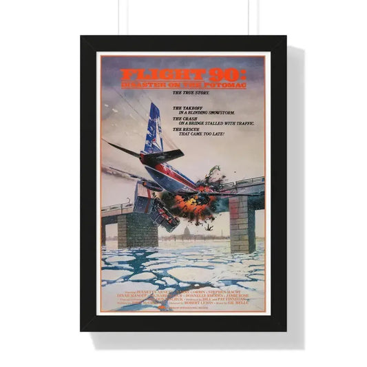 FLIGHT 90 1984 - Framed Movie Poster 16″ x 24″ Black - The Sticker Space