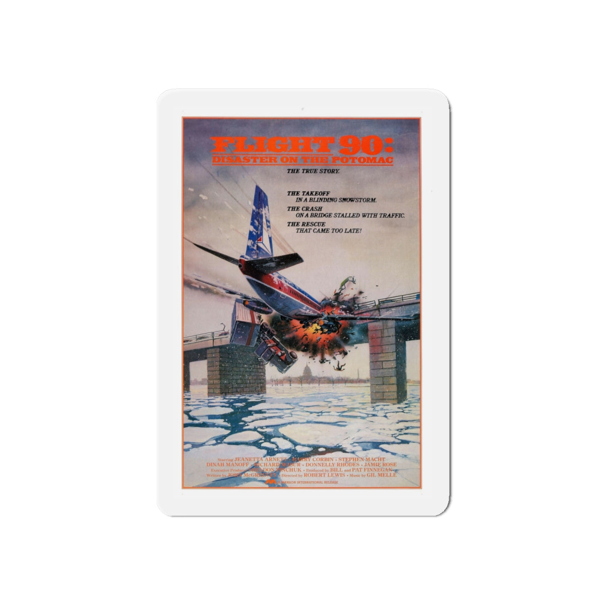 FLIGHT 90 1984 Movie Poster - Die-Cut Magnet-6 × 6"-The Sticker Space