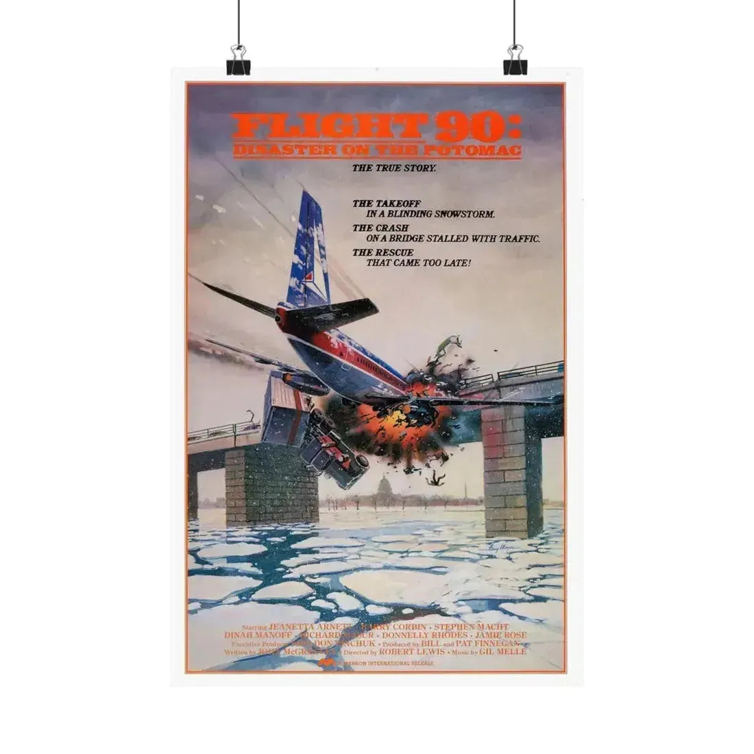 FLIGHT 90 1984 - Paper Movie Poster 12″ x 18″ Matte - The Sticker Space