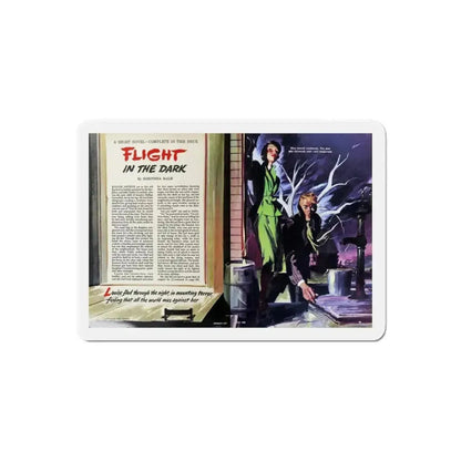 Flight in the Dark, Woman's Day, July 1950 (Magazine Illustration) Refrigerator Magnet - The Sticker Space