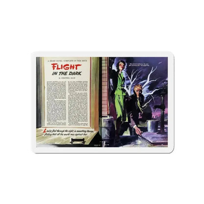 Flight in the Dark, Woman's Day, July 1950 (Magazine Illustration) Refrigerator Magnet - The Sticker Space