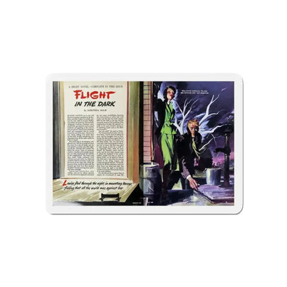 Flight in the Dark, Woman's Day, July 1950 (Magazine Illustration) Refrigerator Magnet - The Sticker Space