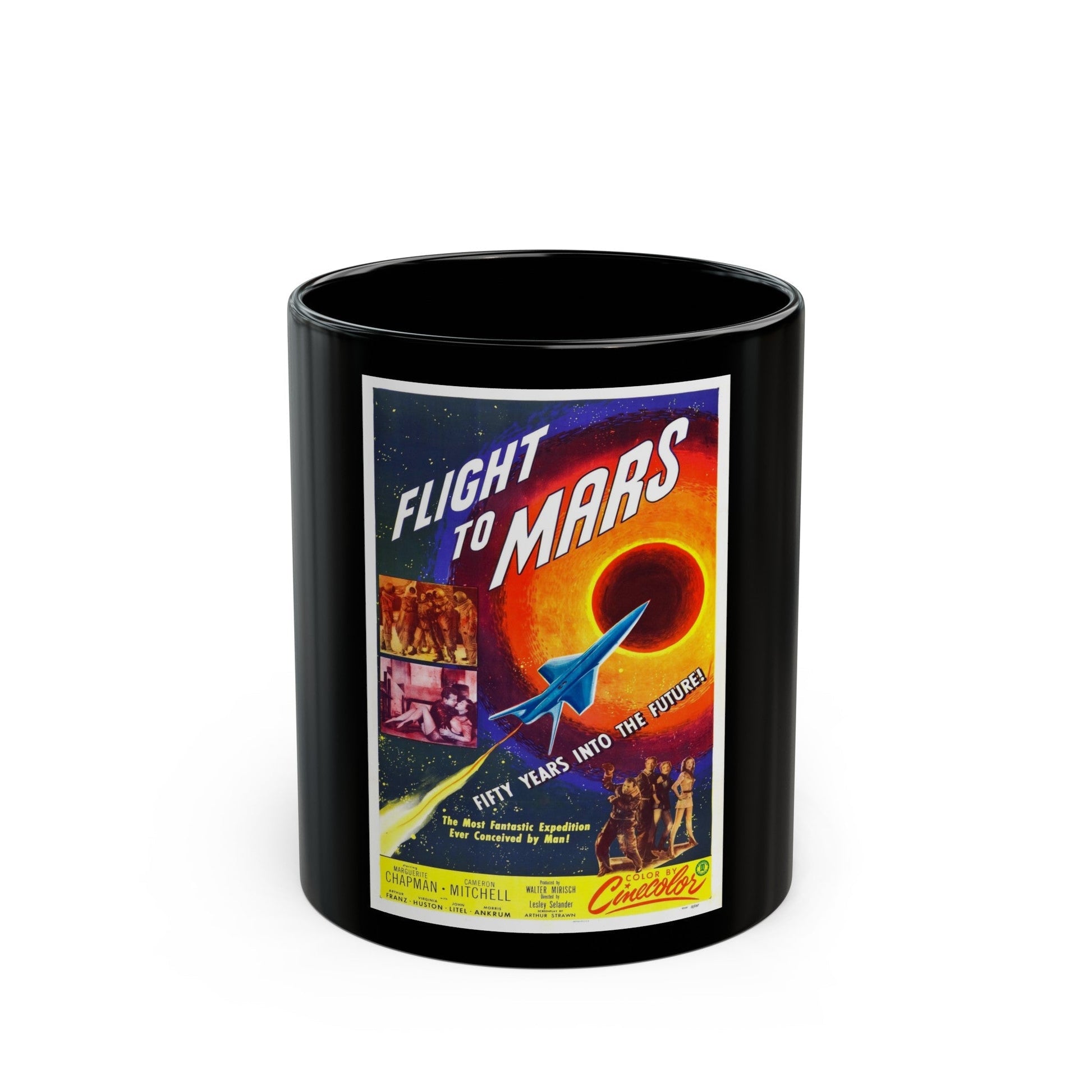 FLIGHT TO MARS 1951 Movie Poster - Black Coffee Mug-11oz-The Sticker Space