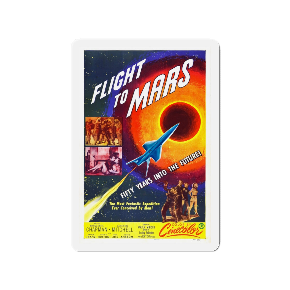 FLIGHT TO MARS 1951 Movie Poster - Die-Cut Magnet-3" x 3"-The Sticker Space