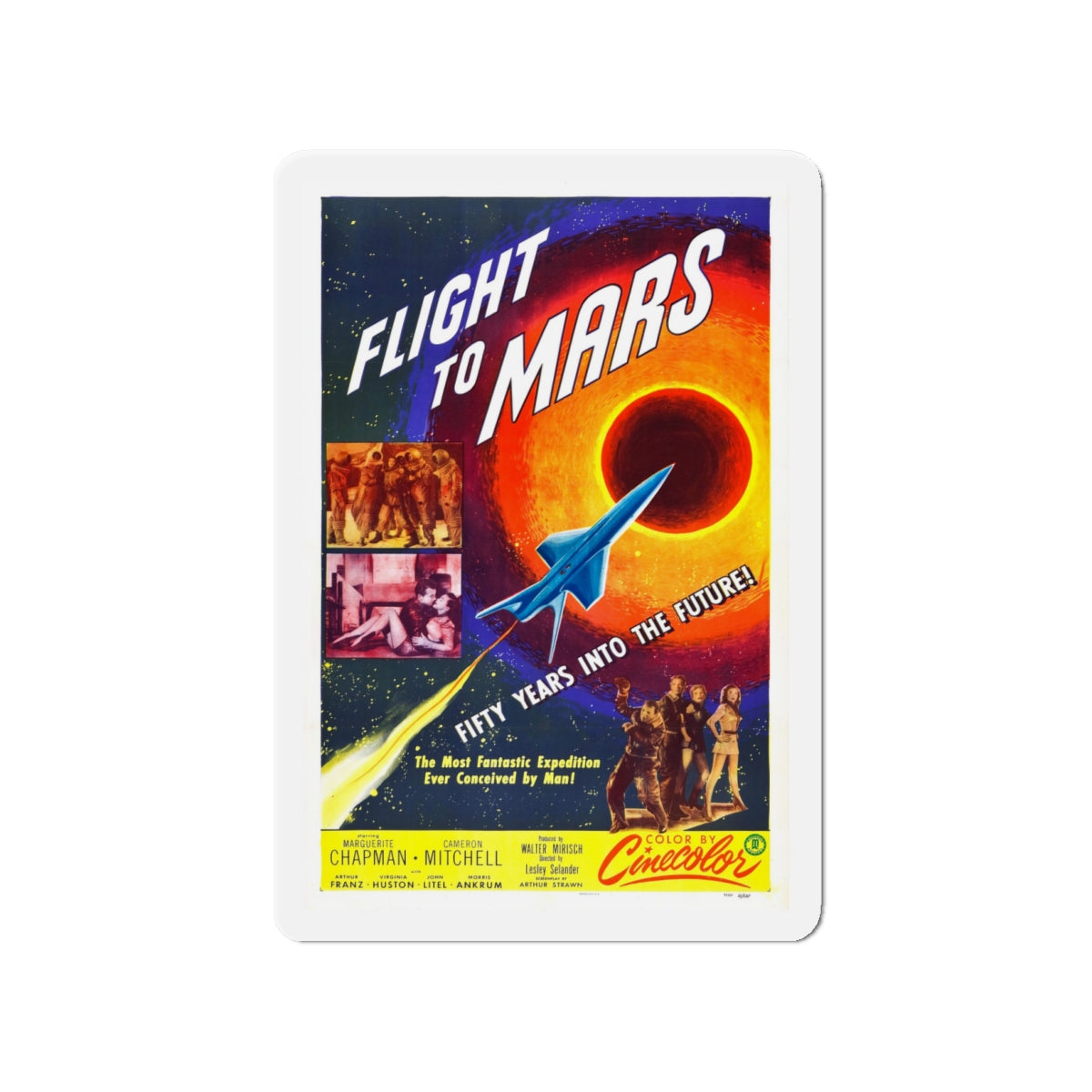 FLIGHT TO MARS 1951 Movie Poster - Die-Cut Magnet-4" x 4"-The Sticker Space