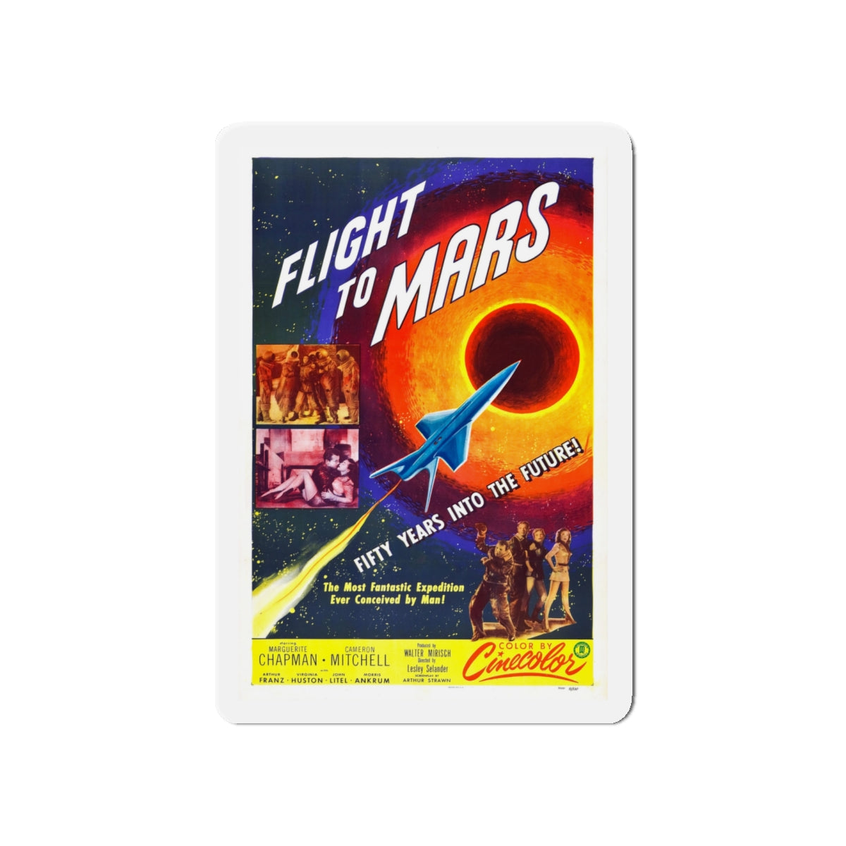 FLIGHT TO MARS 1951 Movie Poster - Die-Cut Magnet-5" x 5"-The Sticker Space