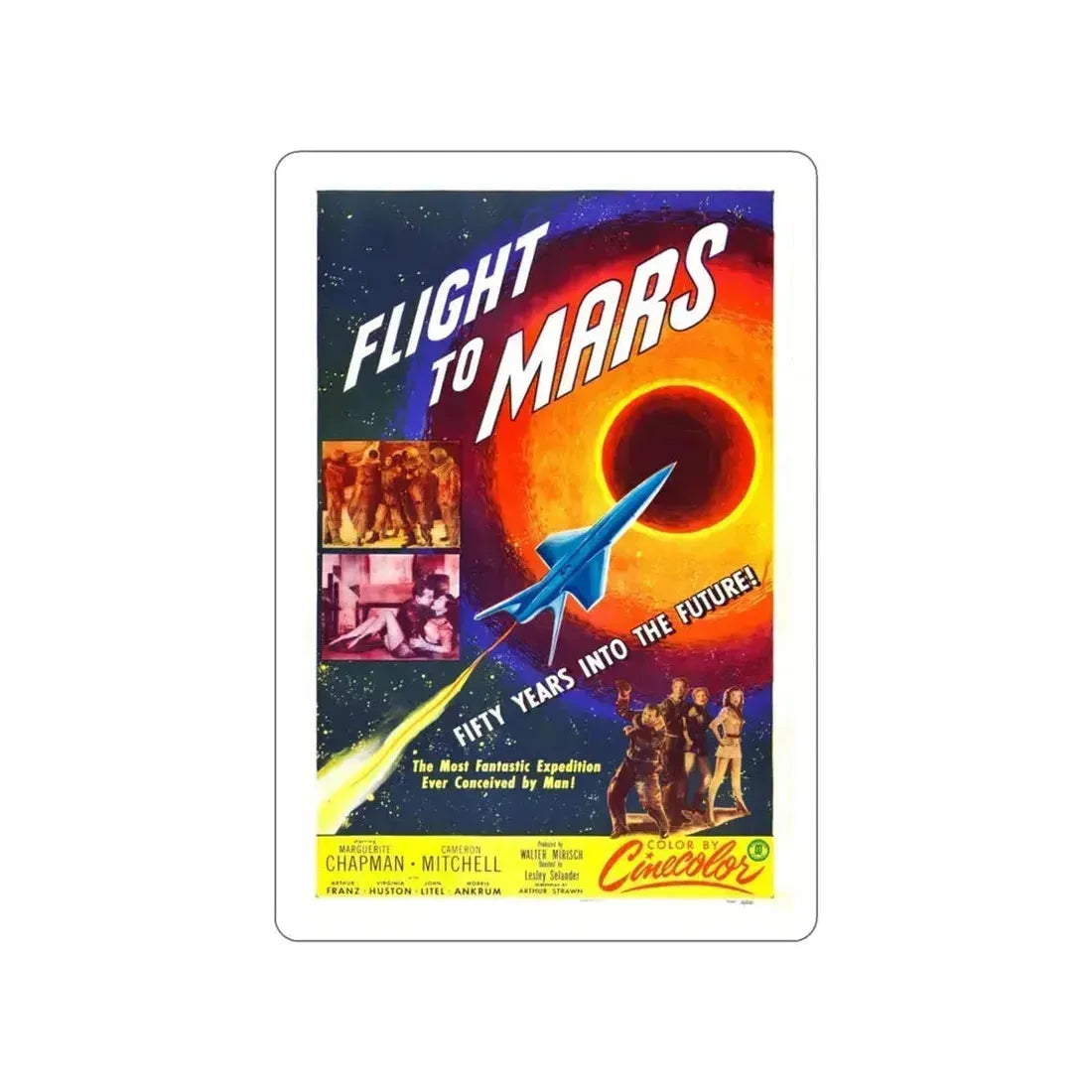 FLIGHT TO MARS 1951 Movie Poster STICKER Vinyl Die-Cut Decal 3 Inch - The Sticker Space