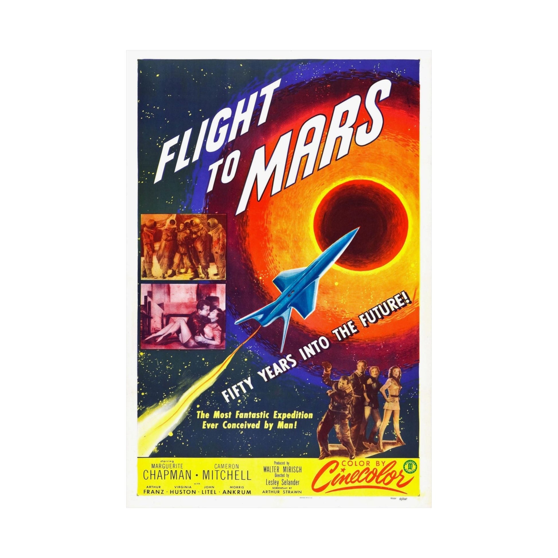 FLIGHT TO MARS 1951 - Paper Movie Poster-The Sticker Space