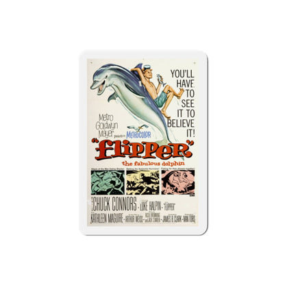 Flipper 1963 Movie Poster Die-Cut Magnet-2 Inch-The Sticker Space