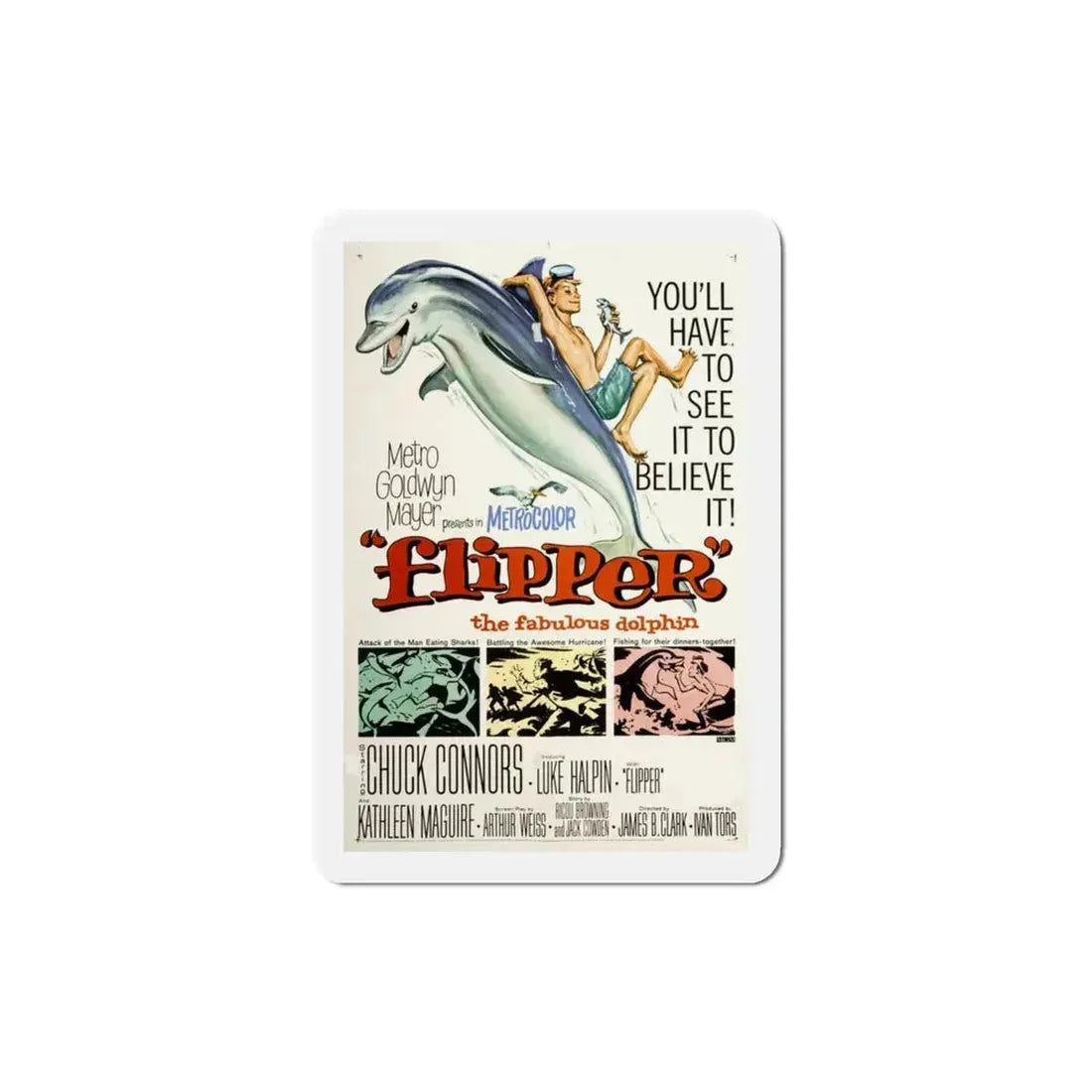 Flipper 1963 Movie Poster Refrigerator Magnet 3 Inch - The Sticker Space