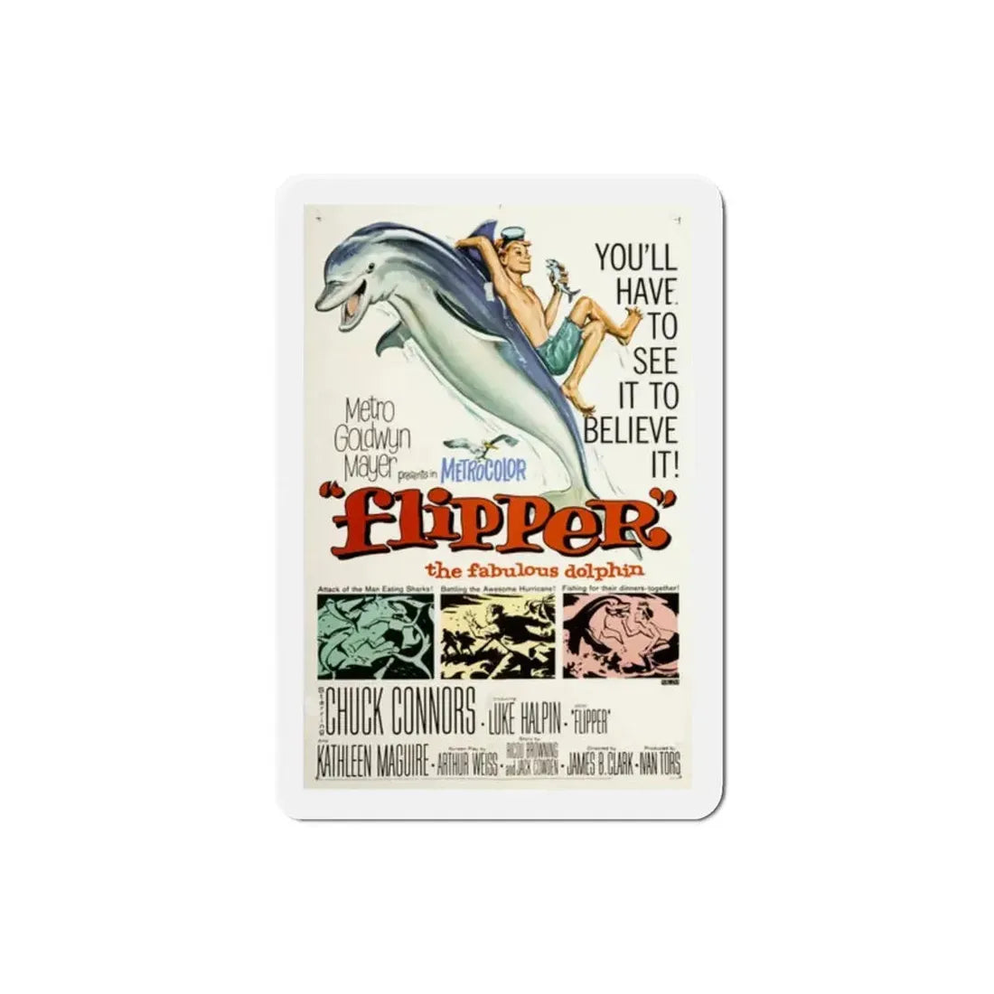 Flipper 1963 Movie Poster Refrigerator Magnet - The Sticker Space