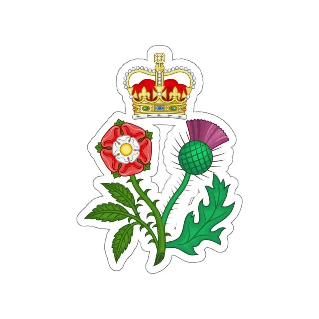 Floral Badge of Great Britain STICKER Vinyl Die-Cut Decal 4 Inch - The Sticker Space