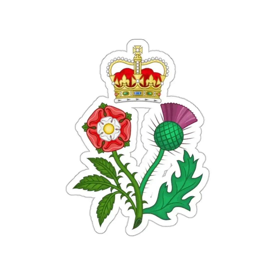 Floral Badge of Great Britain STICKER Vinyl Die-Cut Decal - The Sticker Space