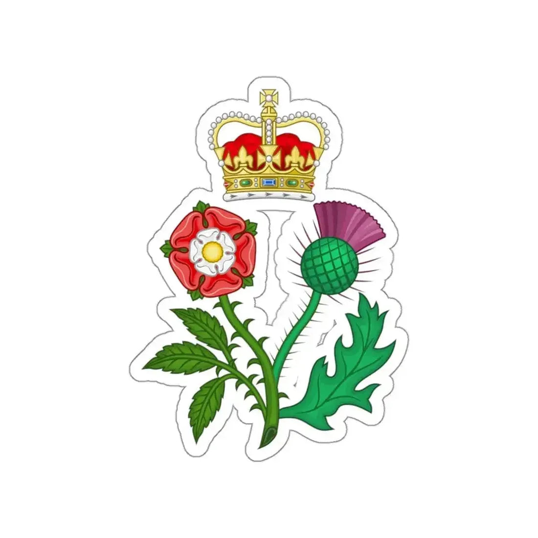 Floral Badge of Great Britain STICKER Vinyl Die-Cut Decal - The Sticker Space