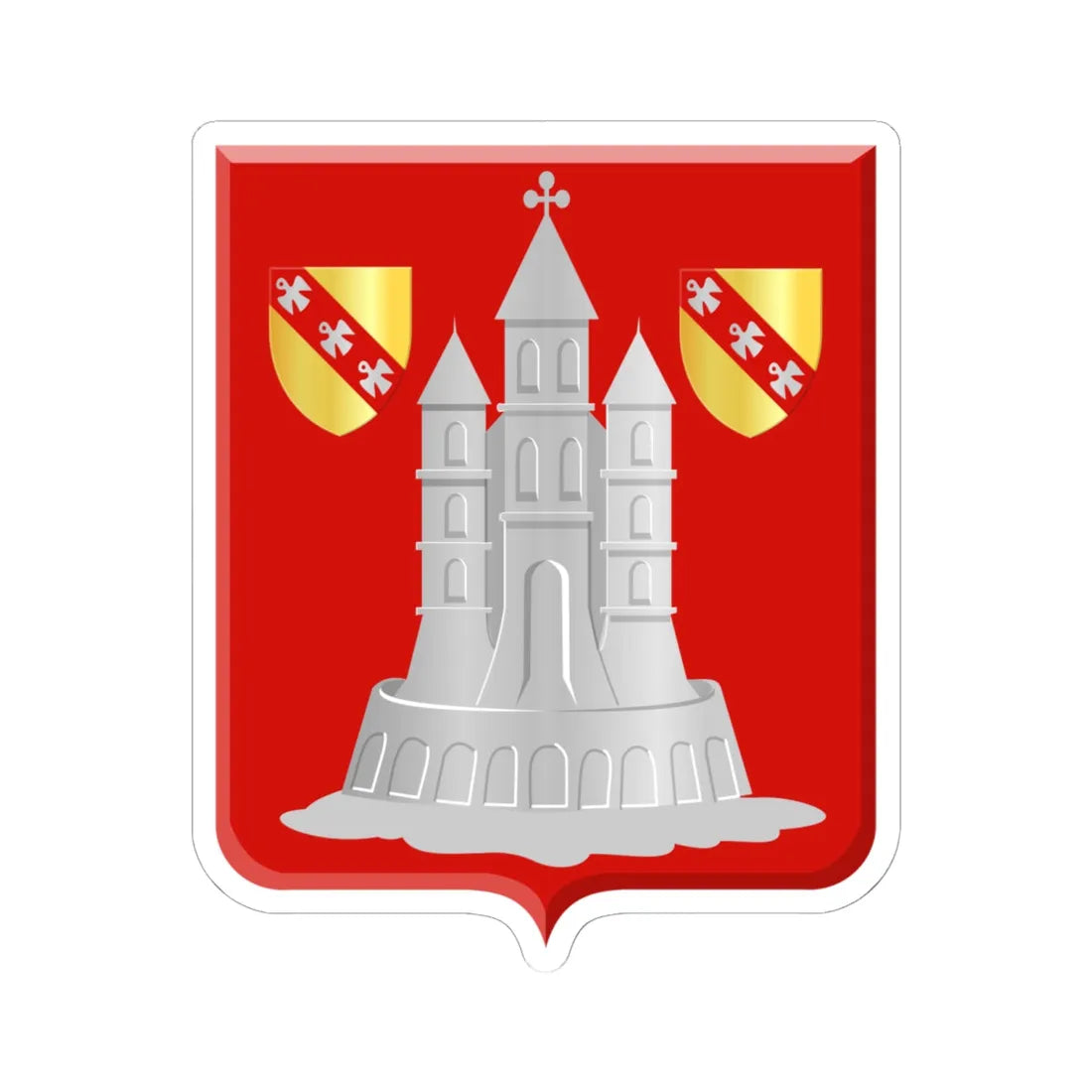 Florennes wapen (Belgium) (Coat of Arms) STICKER Vinyl Kiss-Cut Decal 6 Inch White - The Sticker Space