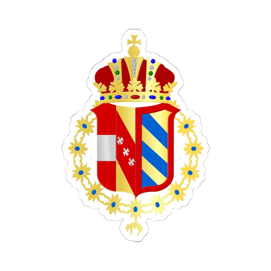 Florenville wapen (Belgium) (Coat of Arms) STICKER Vinyl Kiss-Cut Decal 6 Inch White - The Sticker Space