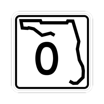 Florida 0 (Florida) (Road Sign) STICKER Vinyl Kiss-Cut Decal 3 Inch White - The Sticker Space