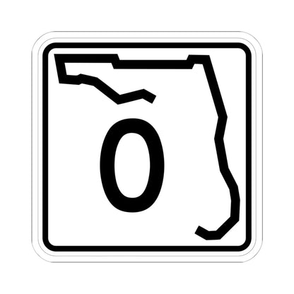 Florida 0 (Florida) (Road Sign) STICKER Vinyl Kiss-Cut Decal 6 Inch White - The Sticker Space