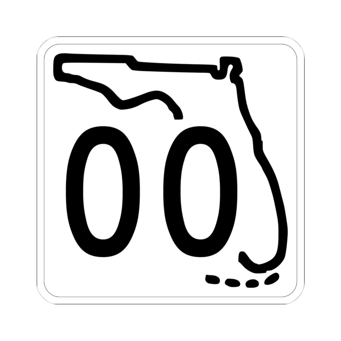 Florida 00 1955 template (Florida) (Road Sign) STICKER Vinyl Kiss-Cut Decal 4 Inch White - The Sticker Space