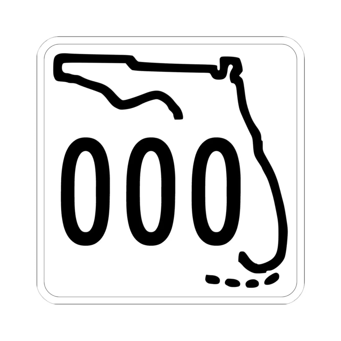 Florida 000 1955 template (Florida) (Road Sign) STICKER Vinyl Kiss-Cut Decal 4 Inch White - The Sticker Space
