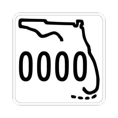 Florida 0000 1955 template (Florida) (Road Sign) STICKER Vinyl Kiss-Cut Decal 4 Inch White - The Sticker Space