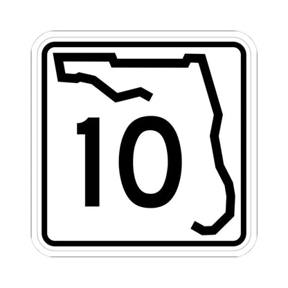 Florida 10 (Florida) (Road Sign) STICKER Vinyl Kiss-Cut Decal 4 Inch White - The Sticker Space