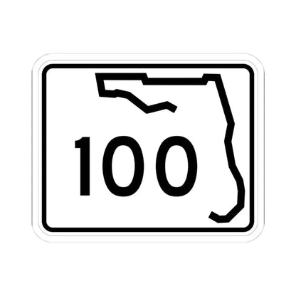 Florida 100 (Florida) (Road Sign) STICKER Vinyl Kiss-Cut Decal 4 Inch White - The Sticker Space