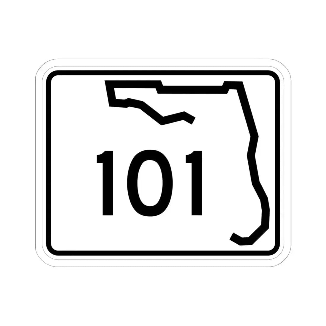 Florida 101 (Florida) (Road Sign) STICKER Vinyl Kiss-Cut Decal 6 Inch White - The Sticker Space
