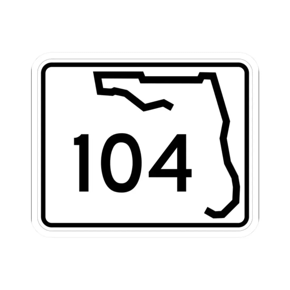 Florida 104 (Florida) (Road Sign) STICKER Vinyl Kiss-Cut Decal 2 Inch White - The Sticker Space