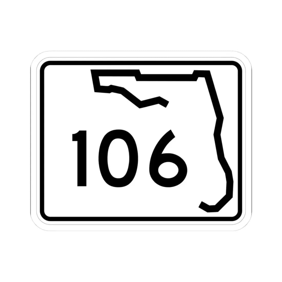 Florida 106 (Florida) (Road Sign) STICKER Vinyl Kiss-Cut Decal 3 Inch White - The Sticker Space
