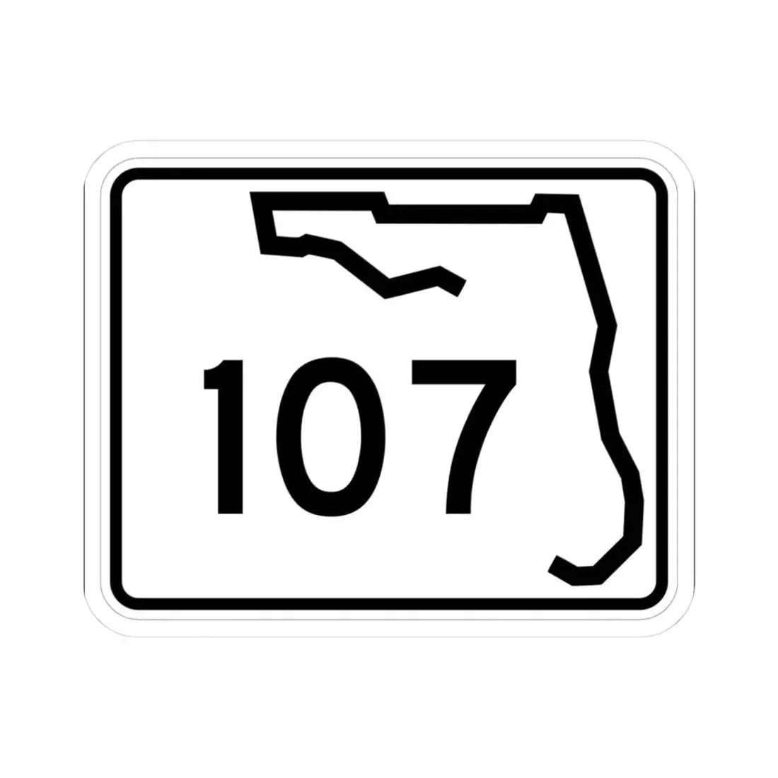 Florida 107 (Florida) (Road Sign) STICKER Vinyl Kiss-Cut Decal 3 Inch White - The Sticker Space