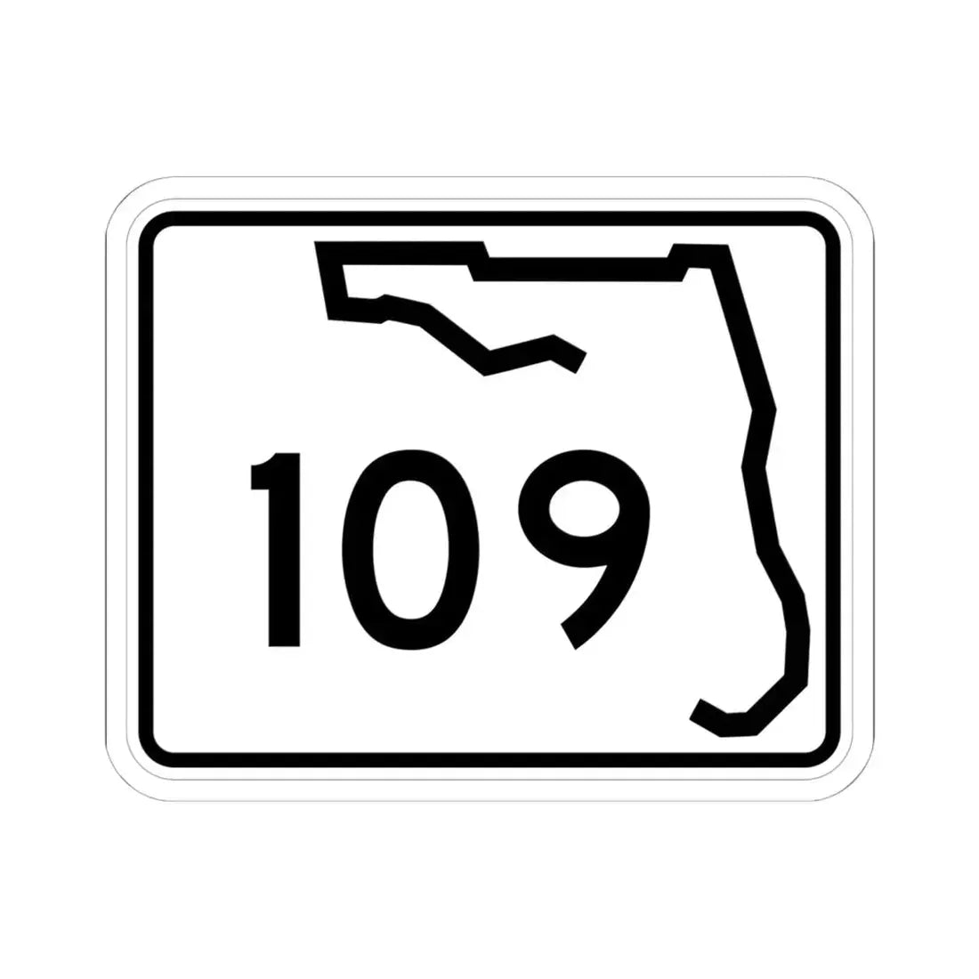 Florida 109 (Florida) (Road Sign) STICKER Vinyl Kiss-Cut Decal 6 Inch White - The Sticker Space