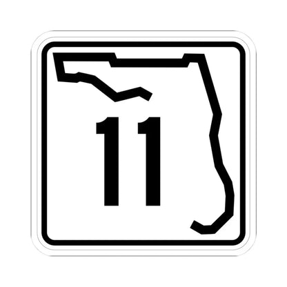 Florida 11 (Florida) (Road Sign) STICKER Vinyl Kiss-Cut Decal 3 Inch White - The Sticker Space