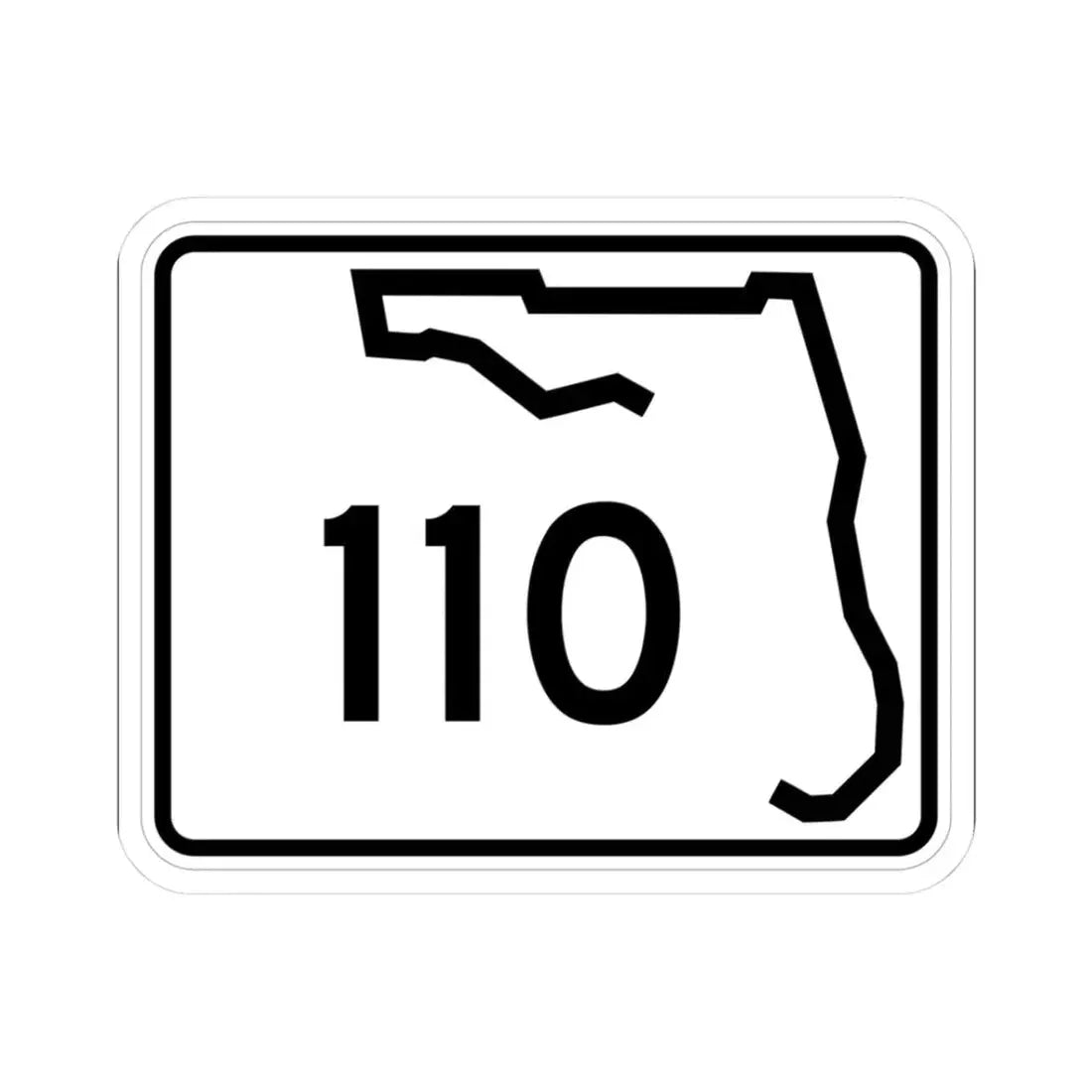 Florida 110 (Florida) (Road Sign) STICKER Vinyl Kiss-Cut Decal 3 Inch White - The Sticker Space