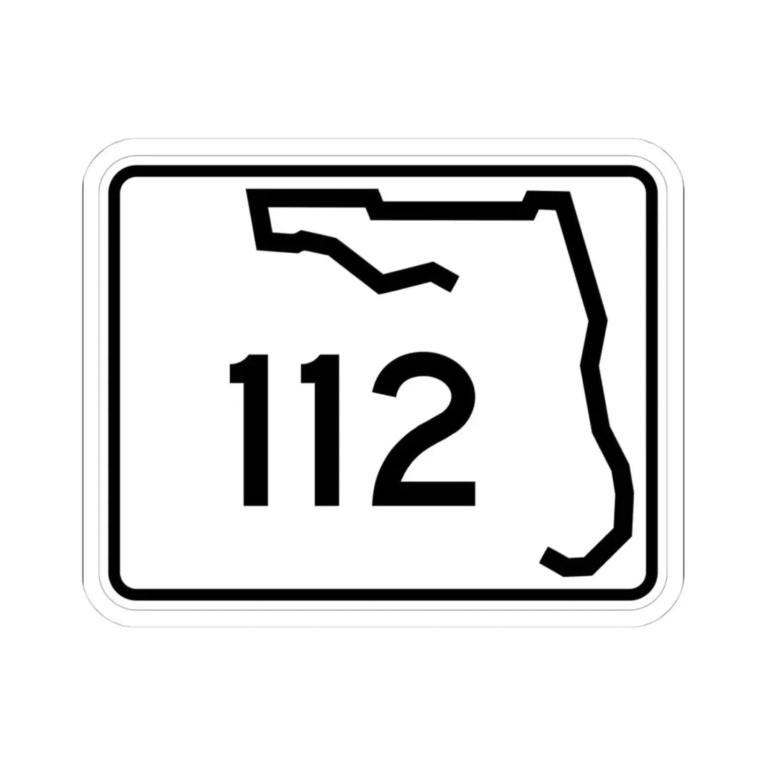 Florida 112 (Florida) (Road Sign) STICKER Vinyl Kiss-Cut Decal 4 Inch White - The Sticker Space
