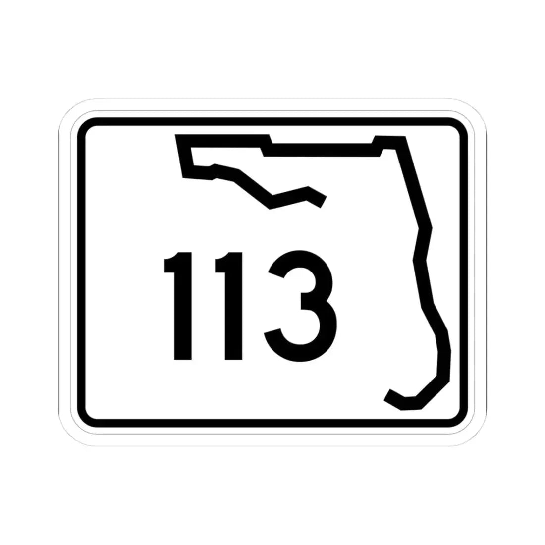 Florida 113 (Florida) (Road Sign) STICKER Vinyl Kiss-Cut Decal 3 Inch White - The Sticker Space