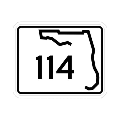 Florida 114 (Florida) (Road Sign) STICKER Vinyl Kiss-Cut Decal 6 Inch White - The Sticker Space