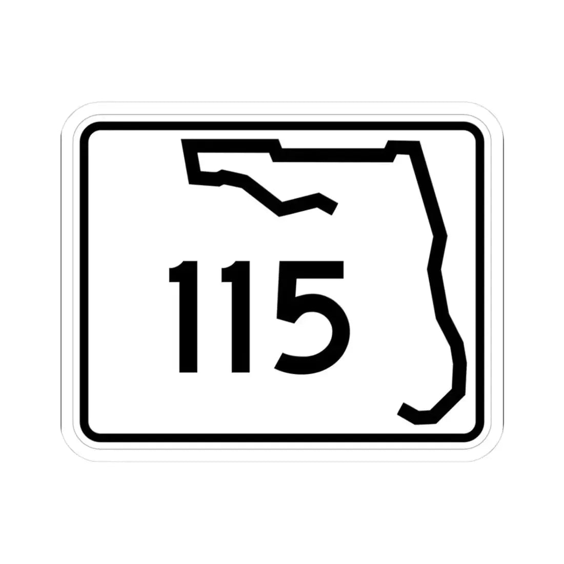 Florida 115 (Florida) (Road Sign) STICKER Vinyl Kiss-Cut Decal 3 Inch White - The Sticker Space