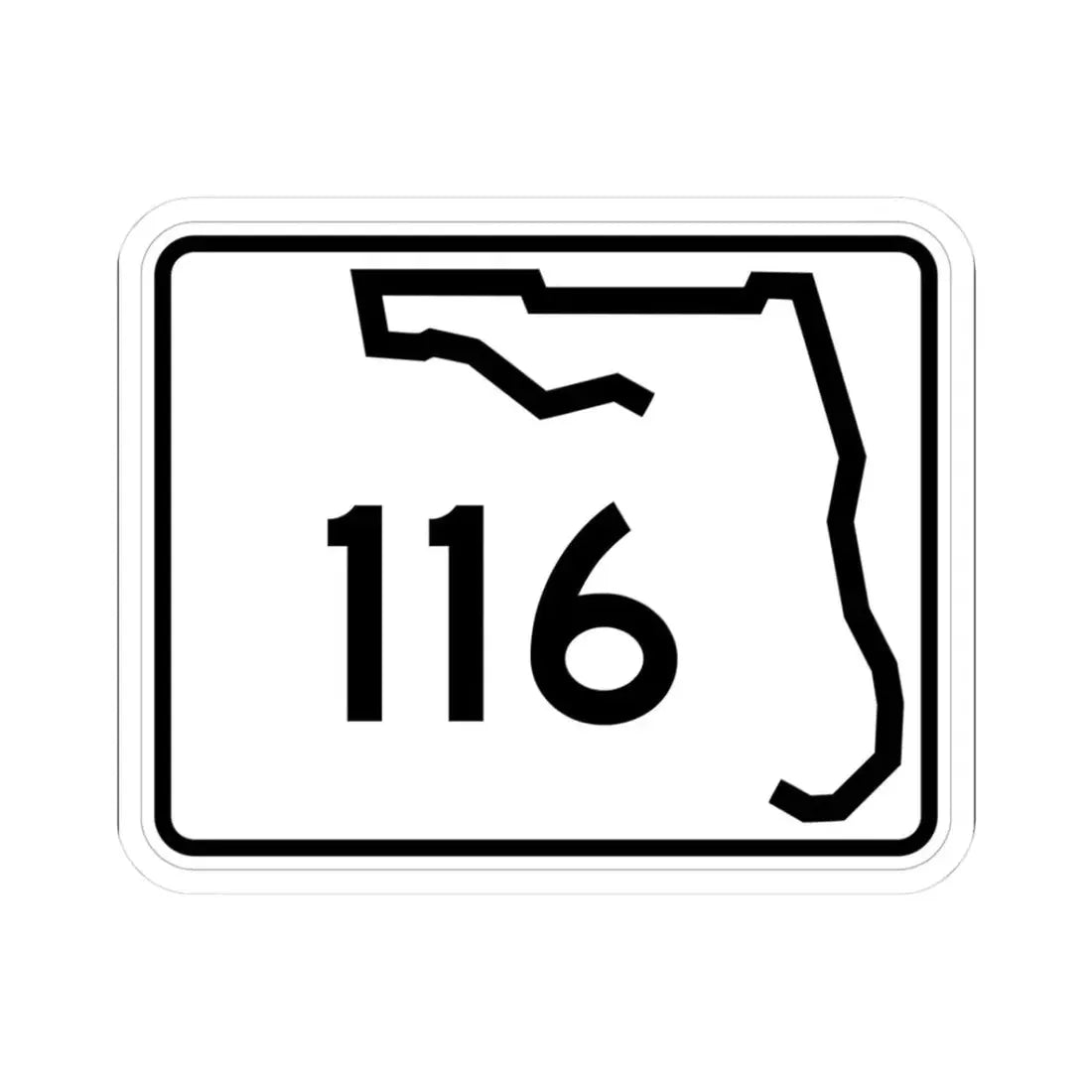 Florida 116 (Florida) (Road Sign) STICKER Vinyl Kiss-Cut Decal 3 Inch White - The Sticker Space