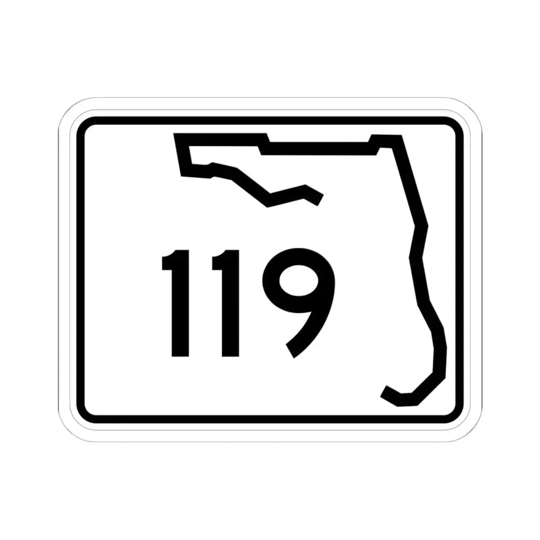 Florida 119 (Florida) (Road Sign) STICKER Vinyl Kiss-Cut Decal 6 Inch White - The Sticker Space