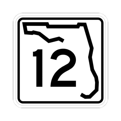 Florida 12 (Florida) (Road Sign) STICKER Vinyl Kiss-Cut Decal 4 Inch White - The Sticker Space