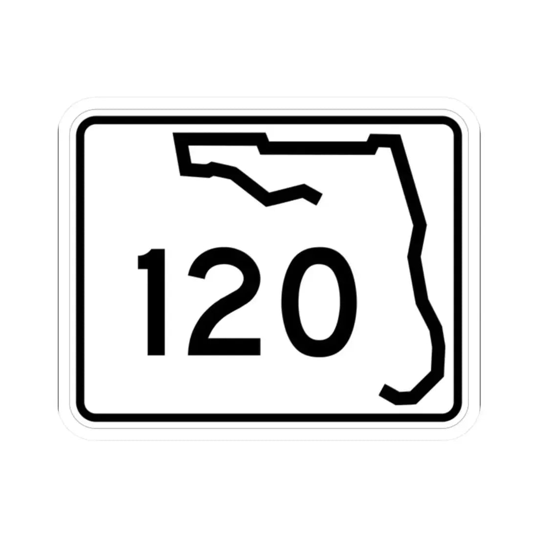Florida 120 (Florida) (Road Sign) STICKER Vinyl Kiss-Cut Decal 2 Inch White - The Sticker Space